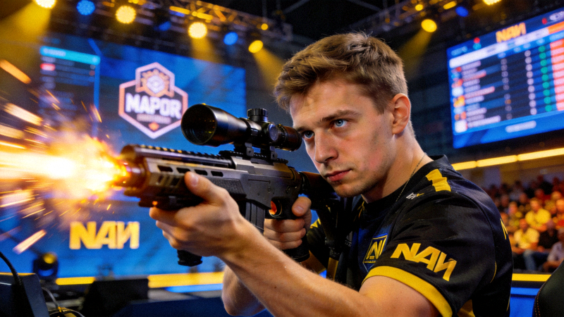 CSGO Major赛事NAVI战队选手s1mple精彩操作瞬间特写